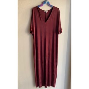 Anthropologie eri + ali Stretchy Maroon Maxi Dress